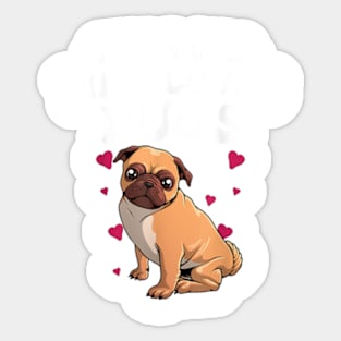 Cute Pug Design For Women Girls Dog Owner Puppy Pug Lover T-Shirt Sticker